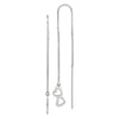 Sterling Silver Polished Double Heart Threader Earrings