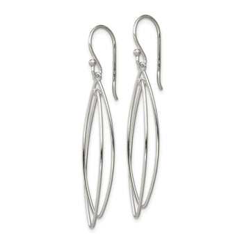 Sterling Silver Polished Double Marquise Shape Dangle Earrings