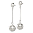 Sterling Silver Polished 14mm Ball Post Dangle Earrings