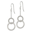 Sterling Silver Polished Chain & Double Circle Dangle Earrings