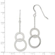 Sterling Silver Polished Chain & Double Circle Dangle Earrings