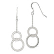 Sterling Silver Polished Chain & Double Circle Dangle Earrings