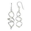 Sterling Silver Polished Corkscrew Twisted Dangle Earrings