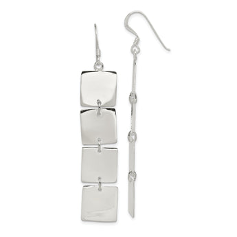 Sterling Silver Polished Four Square Dangle Earrings