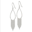 Sterling Silver Polished Teardrop & Beaded Chain Dangle Earrings