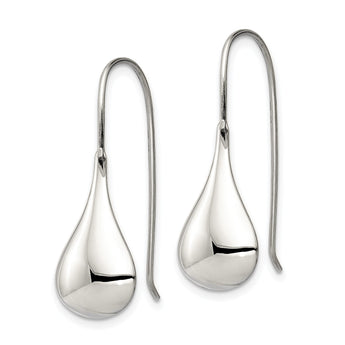 Sterling Silver Tear Drop Shaped Drop Wire Earrings