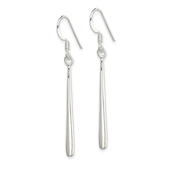 Sterling Silver Polished Teardrop Bar Dangle Earrings