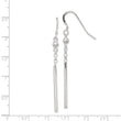Sterling Silver Polished Fancy Bar Dangle Earrings