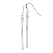Sterling Silver Polished Fancy Bar Dangle Earrings