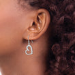 Sterling Silver Rhodium-plated CZ Heart Earrings