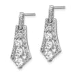 Sterling Silver Rhodium-plated CZ Journey Earrings - Birthstone Company