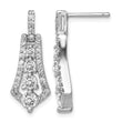 Sterling Silver Rhodium-plated CZ Journey Earrings - Birthstone Company