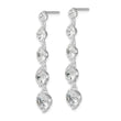 Sterling Silver Rhodium-plated Clear CZ Journey Dangle Post Earrings - Birthstone Company
