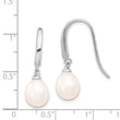 Sterling Silver Rhodium-plated Polished White 8-9mm Freshwater Cultured Pearl Dangle Earrings