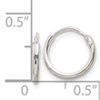 Sterling Silver 1.3mm Hoop Earrings