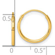 Sterling Silver Gold-tone 1.3mm Polished Endless Hoop Earrings