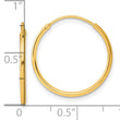 Sterling Silver Gold-tone 1.3mm Polished Endless Hoop Earrings