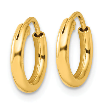 Sterling Silver Flash Gold-plated 2mm Endless Hoop Earrings