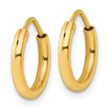 Sterling Silver Flash Gold-plated 2mm Endless Hoop Earrings