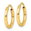 Sterling Silver Flash Gold-plated 2mm Hoop Earrings