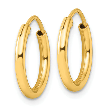 Sterling Silver Flash Gold-plated 2mm Hoop Earrings