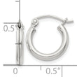 Sterling Silver 2mm Round Hoop Earrings