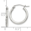 Sterling Silver 2mm Round Hoop Earrings