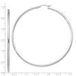 Sterling Silver Rhodium-plated 2mm Round Hoop Earrings