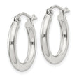 Sterling Silver 2.5mm Round Hoop Earrings