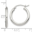 Sterling Silver 2.5mm Round Hoop Earrings