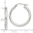 Sterling Silver 2.5mm Round Hoop Earrings