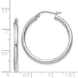 Sterling Silver Rhodium-plated 2.5mm Round Hoop Earrings