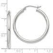 Sterling Silver 2.5mm Round Hoop Earrings