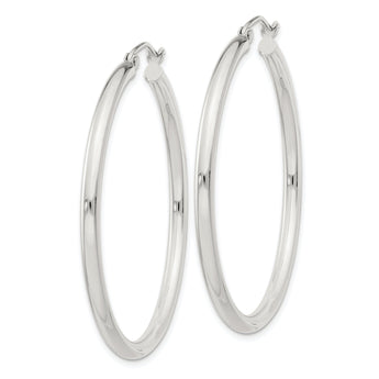 Sterling Silver 2.5mm Round Hoop Earrings