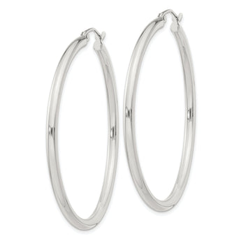 Sterling Silver 2.5mm Round Hoop Earrings