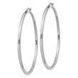 Sterling Silver Rhodium-plated 2.5mm Round Hoop Earrings