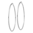 Sterling Silver Rhodium-plated 2.5mm Round Hoop Earrings