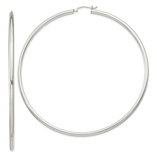 Sterling Silver 2.5mm Round Hoop Earrings