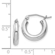 Sterling Silver Rhodium-plated 3mm Round Hoop Earrings