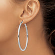 Sterling Silver Rhodium-plated 3mm Round Hoop Earrings