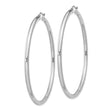 Sterling Silver Rhodium-plated 3mm Round Hoop Earrings