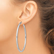 Sterling Silver Rhodium-plated 3mm Round Hoop Earrings