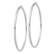 Sterling Silver Rhodium-plated 3mm Round Hoop Earrings