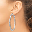 Sterling Silver Rhodium-plated 4mm Round Hoop Earrings