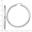 Sterling Silver Rhodium-plated 4mm Round Hoop Earrings