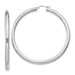 Sterling Silver Rhodium-plated 4mm Round Hoop Earrings