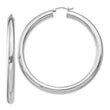 Sterling Silver Rhodium-plated 5mm Round Hoop Earrings