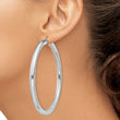 Sterling Silver Rhodium-plated 5mm Round Hoop Earrings
