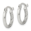 Sterling Silver 2mm Polished/Satin D/C Hoop Earrings
