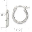 Sterling Silver 2mm Polished/Satin D/C Hoop Earrings